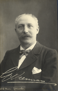 106756 Portret van G. Veerman, geboren 1852, toonkunstenaar/zanger en hoofdleraar aan het conservatorium te Utrecht, ...